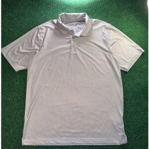 Cypress Club Mens Large Gray Diamond Pattern Performance Golf Polo Shirt L